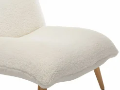 Vente-unique Sillón de tela sherpa con efecto piel de becerro PEPITA