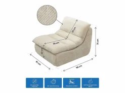 Discount Habitat et jardin Sillón de tela texturizada <> - 81 x 96 x 75 cm - Beige