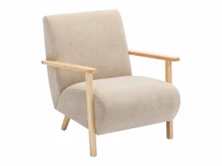 New Vente-unique Sillón de tela y madera . Estilo contemporáneo. JULOMO Beige
