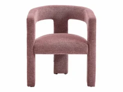 Vente-unique Sillón de tendencia en tela texturizada color rojo FAVINA