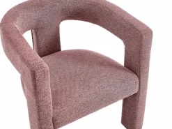 Vente-unique Sillón de tendencia en tela texturizada color rojo FAVINA