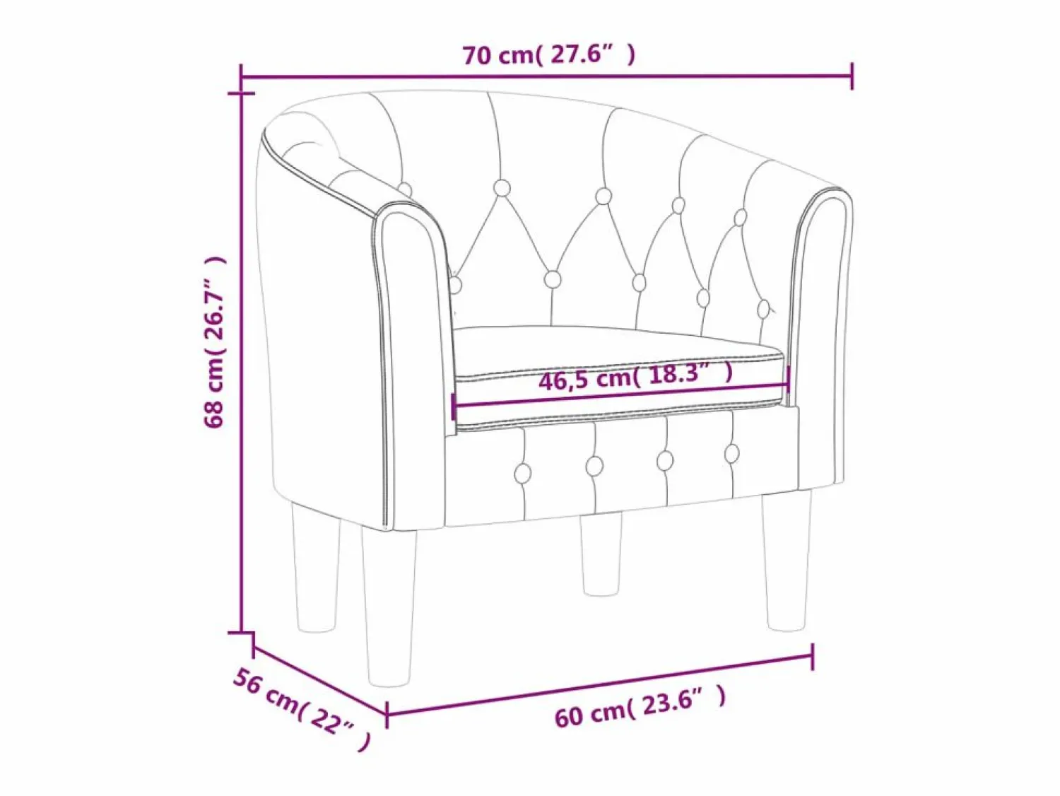 Clicnbuy Sillón de terciopelo