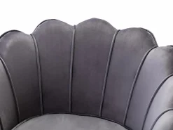 Outlet Sillón de terciopelo antracita patas doradas DANDELION Sillón
