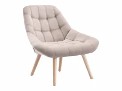 Online Vente-unique Sillón de terciopelo estilo escandinavo capitoné LUOSTO Beige
