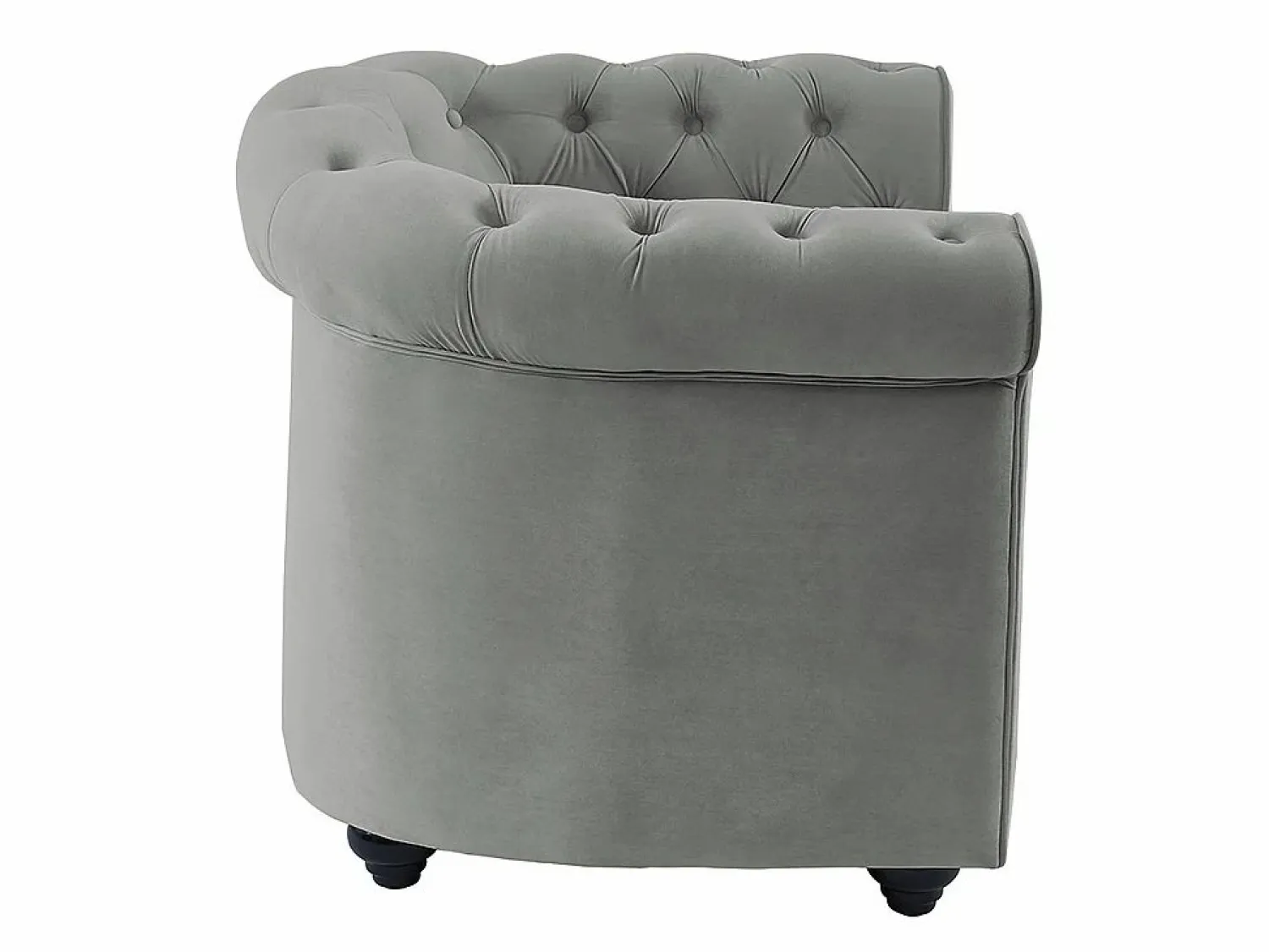 Discount Vente-unique Sillón de terciopelo color gris plata CHESTERFIELD Gris claro