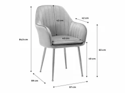 Sweeek Sillón de terciopelo con patas de metal rosa viejo