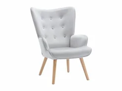 Clearance Vente-unique Sillón de terciopelo capitoné. Estilo escandinavo. VATELY Gris
