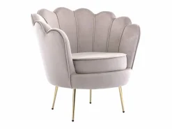 Hot Vente-unique Sillón de terciopelo gris estilo art decó DANDELION Topo