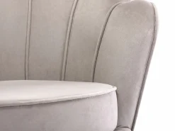 Hot Vente-unique Sillón de terciopelo gris estilo art decó DANDELION Topo