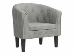 Hot Sillón de terciopelo claro ES61271 Sillón Estilo Cabriolet