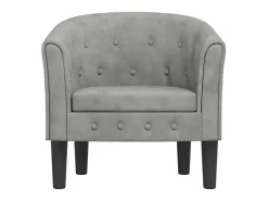 Hot Sillón de terciopelo claro ES61271 Sillón Estilo Cabriolet