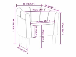 vidaxl Sillón de terciopelo tinto