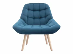 Clearance Vente-unique Sillón de terciopelo verde azulado estilo escandinavo LUOSTO Azul verdoso