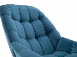 Clearance Vente-unique Sillón de terciopelo verde azulado estilo escandinavo LUOSTO Azul verdoso
