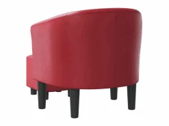 Online Sillón diseño de cubo con reposapiés cuero sintético tinto ES63259 Rojo