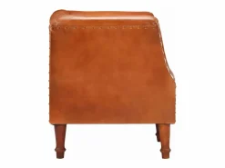 Online Sillón diseño de cubo cuero de cabra auténtico marrón Sillón|Sillón De Piel