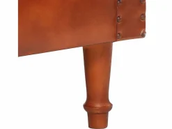 Online Sillón diseño de cubo cuero de cabra auténtico marrón Sillón|Sillón De Piel