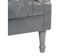 Clicnbuy Sillón diseño de cubo cuero de cabra auténtico