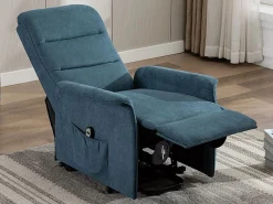 Clearance Vente-unique Sillón eléctrico de tela CAPUCINE Azul