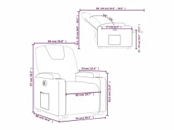 vidaxl Sillón eléctrico reclinable elevable de tela tinto