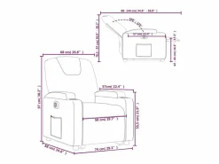 Online Sillón eléctrico reclinable elevable de tela marrón oscuro Sillón Relax