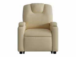 New vidaxl Sillón eléctrico reclinable elevable de tela color Crema