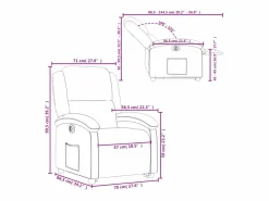 Outlet Sillón eléctrico reclinable elevable de tela gris taupe Sillón Relax