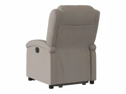 Outlet Sillón eléctrico reclinable elevable de tela gris taupe Sillón Relax