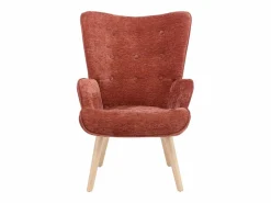Online Vente-unique Sillón en tela texturizada capitoné VATELY Terracota