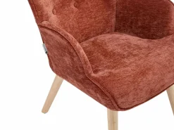 Online Vente-unique Sillón en tela texturizada capitoné VATELY Terracota