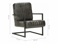 Online Sillón en voladizo cuero auténtico envejecido Sillón De Piel