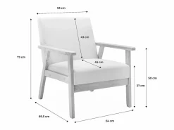Sweeek Sillón estilo escandinavo de madera y tela