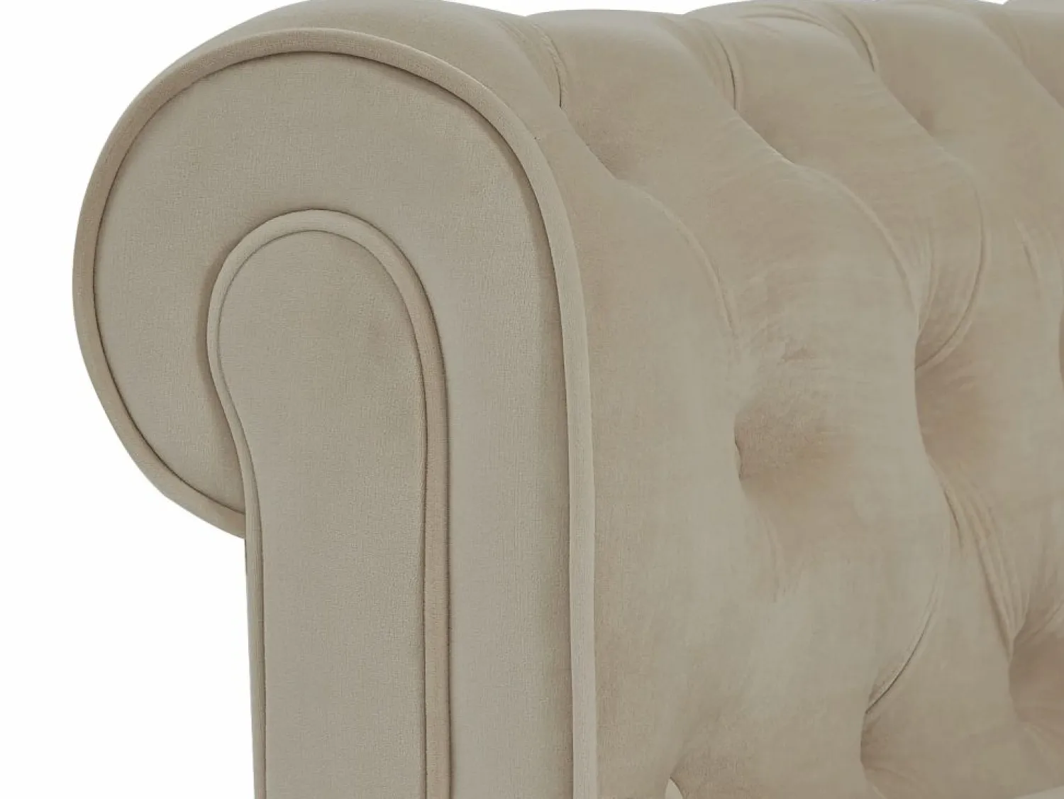Outlet Vente-unique Sillón fijo de terciopelo color CHESTERFIELD Beige