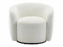 Vente-unique Sillón giratorio de bouclé VEREIDE Blanco
