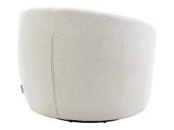 Vente-unique Sillón giratorio de bouclé VEREIDE Blanco