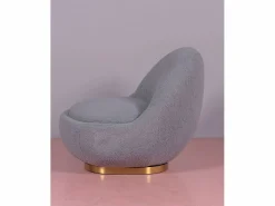 Outlet Sillón giratorio de diseño tapizado algodón - Corsica - Sillón Escandinavo