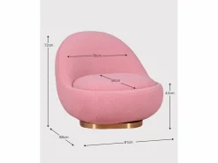Outlet Sillón giratorio de diseño tapizado algodón - Corsica - Sillón Escandinavo