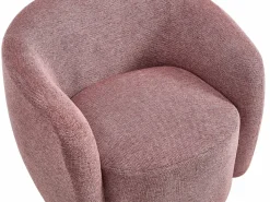 Vente-unique Sillón giratorio de tejido texturado color rojo VEREIDE