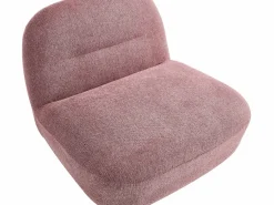New Vente-unique Sillón giratorio de tejido texturizado color rojo POZETI Rosa