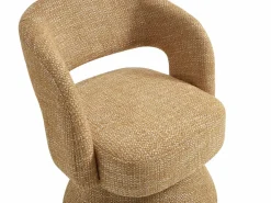 Hot Maison Céphy Sillón giratorio de tela texturizada amarillo NAROLIA Mostaza