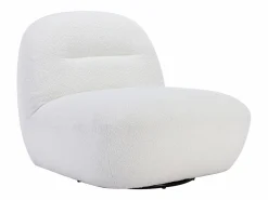 Vente-unique Sillón giratorio en tela bouclé color POZETI