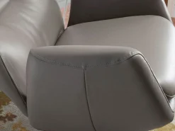 Angel Cerda Sillón giratorio reclinable piel gris oscuro 5092