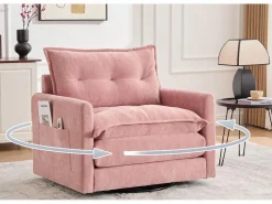 Sillón giratorio XXL (92x74x67 cm) - Rotación 360° - Bolsillo lateral - Capacidad 300 kg