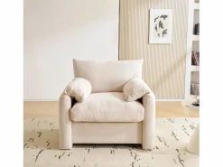 Hot ModernLuxe Sillón individual de chenilla - Beige