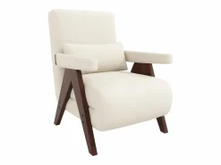 Clearance Sillón individual 64x68,5x93 cm - convertible 3 en 1 - acolchado - lino - beige + marrón Sillón Cama