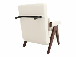 Clearance Sillón individual 64x68,5x93 cm - convertible 3 en 1 - acolchado - lino - beige + marrón Sillón Cama