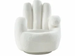 Vente-unique Sillón infantil pivotante con forma de mano CATCHY de piel sintética - 3 colores