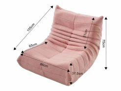 Outlet Sillón Lazy con respaldo, sillón puf grande para adultos, sofá individual Lazy, sofá de suelo, dormitorio (rosa) Sofá Vintage