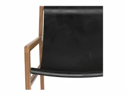 Best Sillón lounge de teca y cuero de vaca - Apache Sillón De Piel