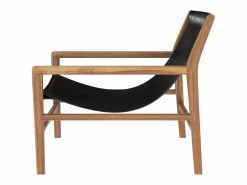 Best Sillón lounge de teca y cuero de vaca - Apache Sillón De Piel
